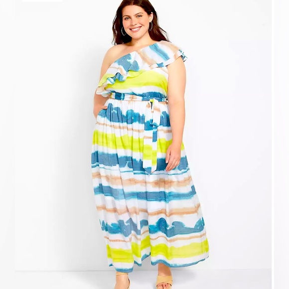 Lane Bryant Dresses & Skirts - Lane Bryant One Shoulder Maxi Dress NWOT - no belt Sz 20